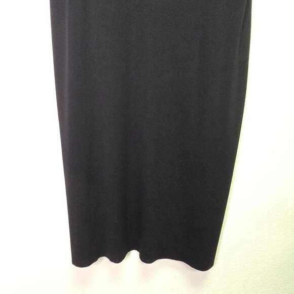 Misook XL Black Sleeveless Sheath Knit Midi Dress Minimalist Old Money Quiet Lux - Picture 5 of 8